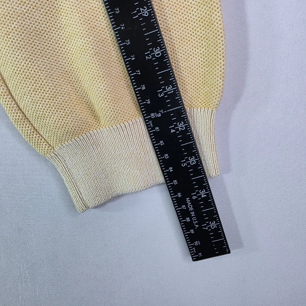 Tommy Bahama Mens 3XL Yellow Pima Cotton Reversible V-Neck Raglan Sweater